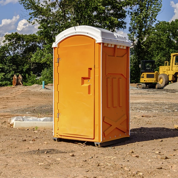 how often are the portable restrooms cleaned and serviced during a rental period in Wataga